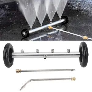 Pressure Washer Undercarriage Cleaner - 16 Inch Undercarriage Washer with 2 Straight Extension Wands & Wheels, Under Car Wash