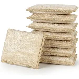 Bamboo Natural Absorbent Sponges Kitchen Cleaning Sponges Reusable Dish Washing Sponges Beige (8 Pack)