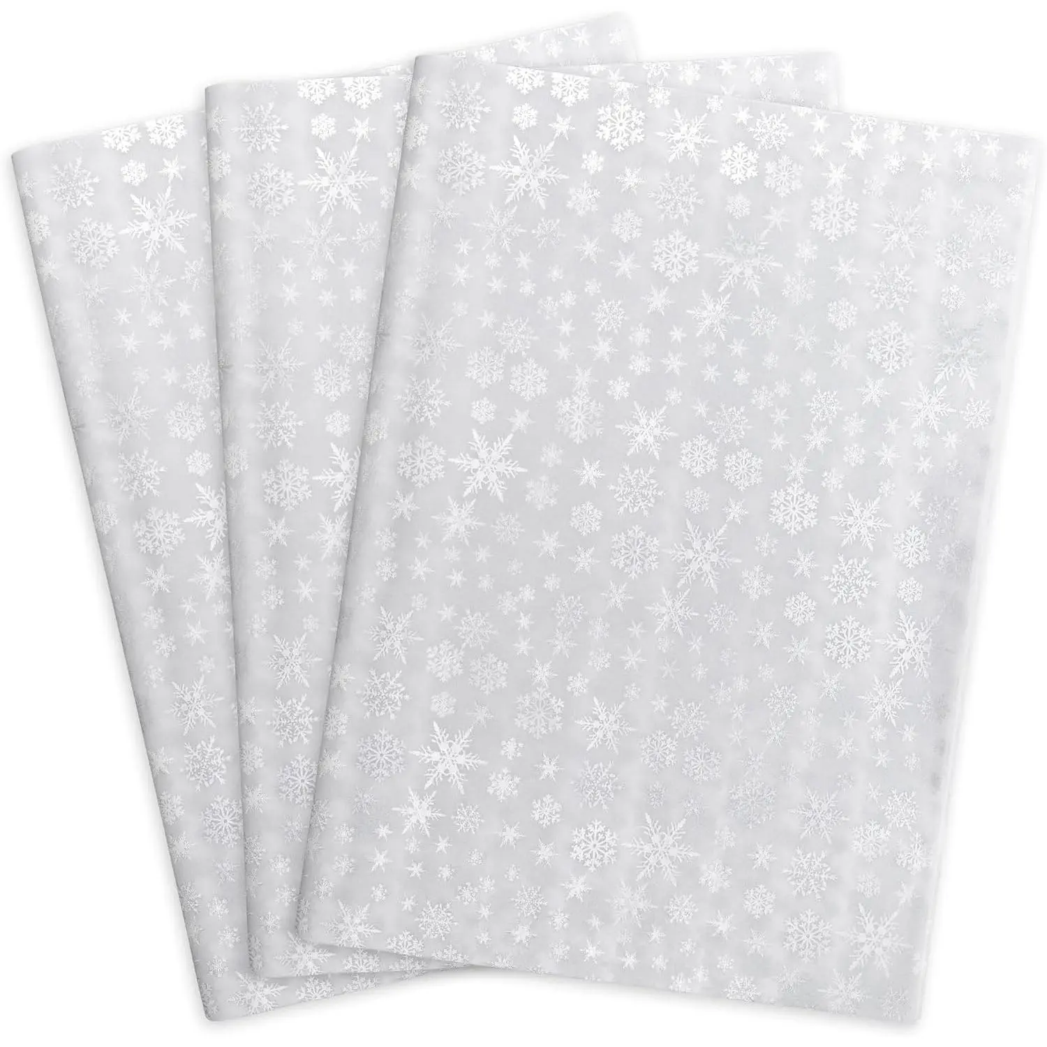 60 Sheets White with  Snowflake Tissue Paper, 14" x 20", Christmas Tissue Paper for  Bags and Parties