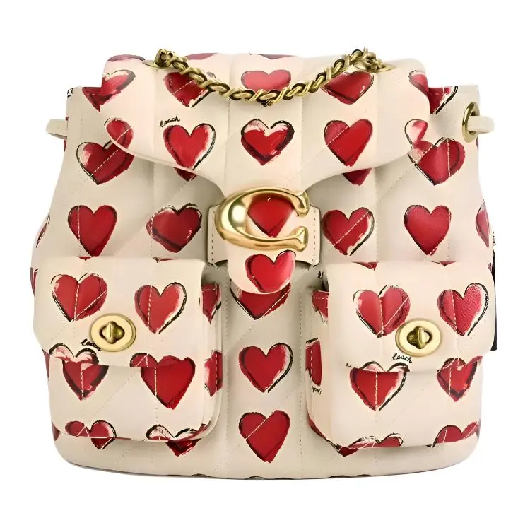 Coach Tabby 22 Small Women's Leather Backpack in Color-Blocked Style