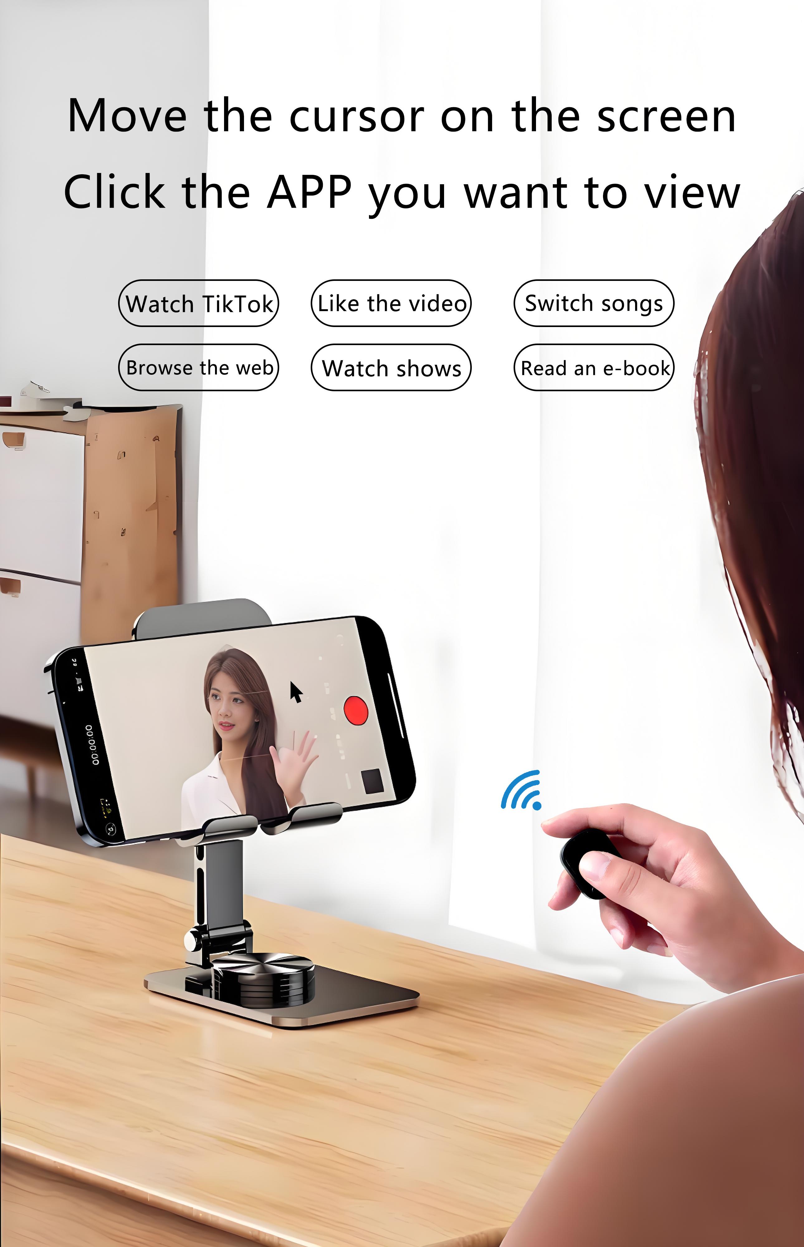 Tiktok Scrolling Universal Remote Control with Touchpad, Bluetooth-compatible Wireless Air Mouse for iPhone iPad Android Smartphone, 100mah Battery Included