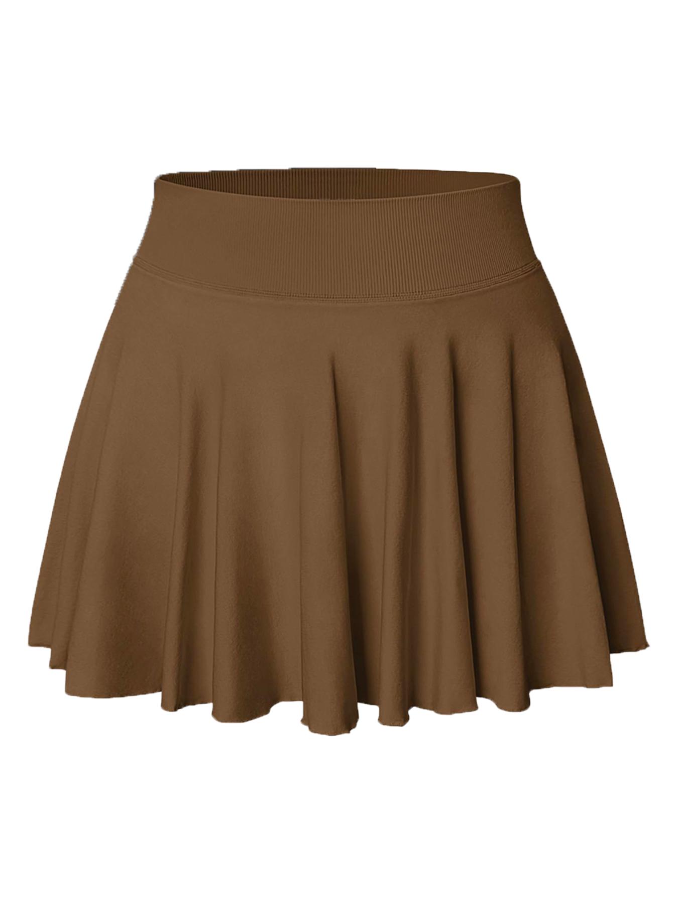 Women's Solid Color Sports Skort, Comfy Breathable Pocket Inner Skort for Tennis, Ladies Sportswear Activewear for All Seasons, Golf Skirts, Skirtswomen