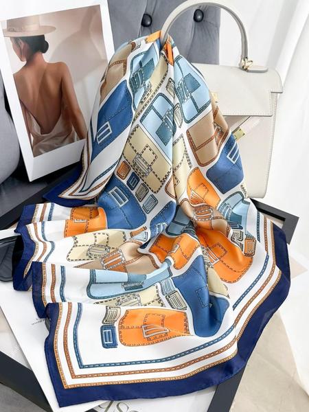 70cm Women's Bag Pattern Printed Scarf, Stylish Neck Decoration, Versatile Hairband and Belt for Spring & Fall Fashion, Fashion Hair Scarves