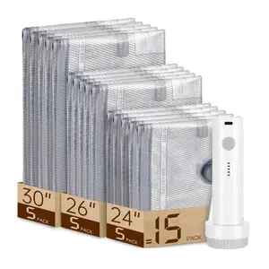 1-Way Valve Vacuum Compression Storage Bags, Space-Saving Organizers for Wardrobe and Travel Clothes
