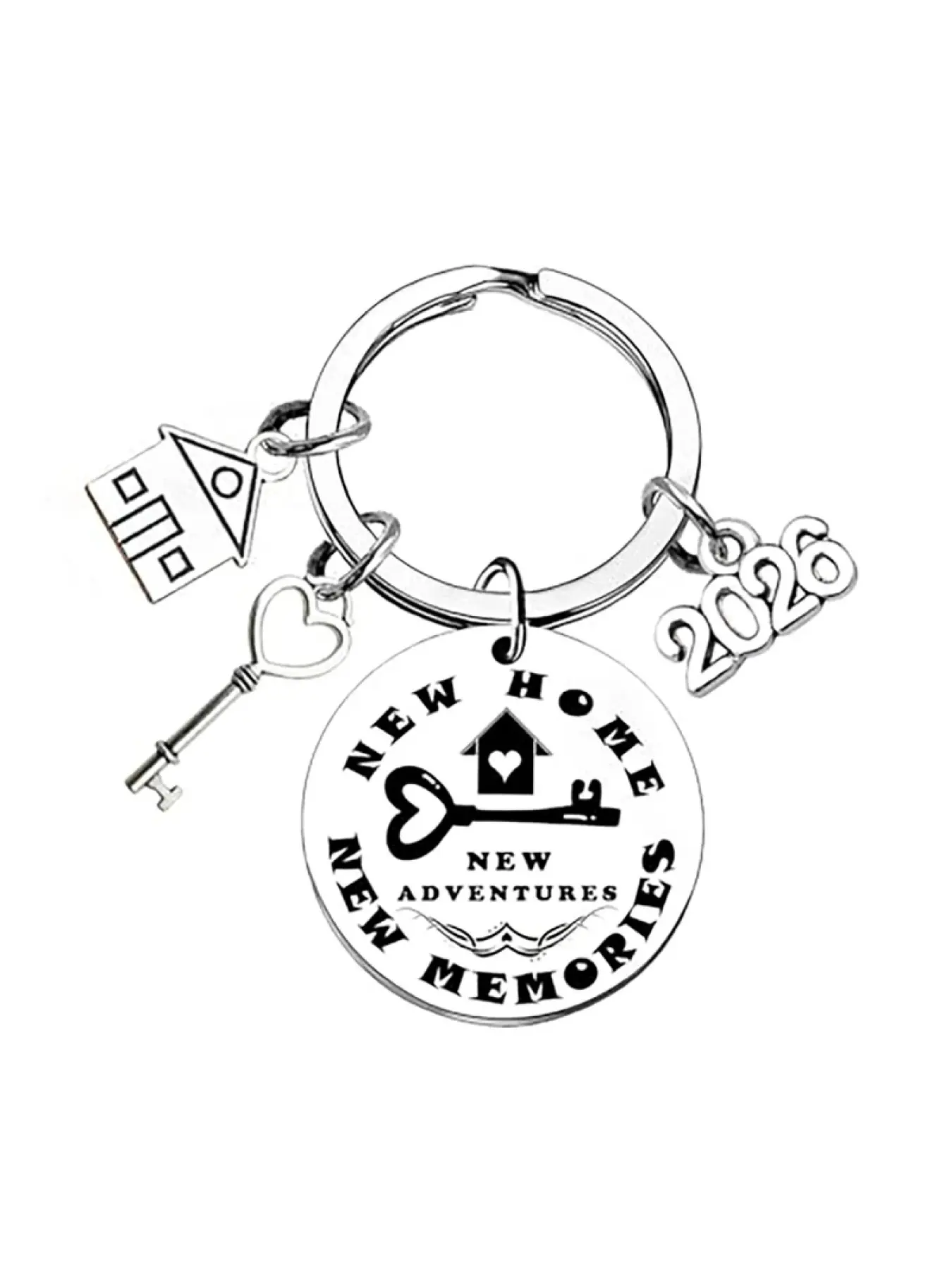 2026 New Home Keychain, a housewarming gift for women, "A New Adventure," a sweet housewarming gift for new homeowners, Stainless Steel Keychain