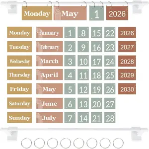 Boho Magnetic Flip Adjustable Calendar Holder for Classroom, Teacher Must Have School Supplies That Fits Nicely With Any School Decor