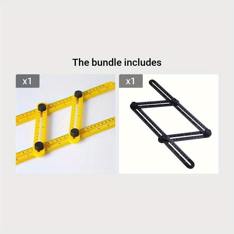 Multipurpose Folding Ruler, Portable Plastic Measuring Tool, Multifunctional Measuring Tool for Layout, Woodworking & Floor Installation