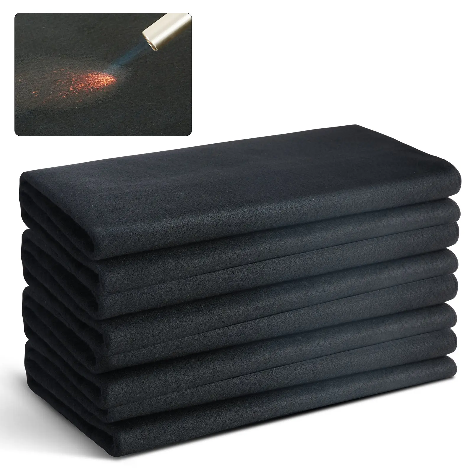 【DealsForYouDays】VEVOR Carbon Felt Welding Blanket 4 Pack, 37" x 36" Flame Retardant Welding Blanket, Up To 1800F Heat Resistant Blanket Set, Cuttable Carbon Fiber Fire Retardant Insulation Welding Mat Pad