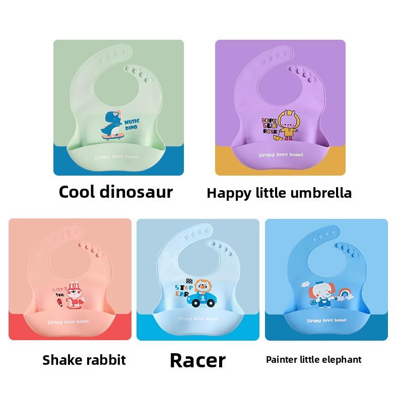 Food Grade Silicone Baby Bib, Ultra Soft Waterproof Feeding Bib for Toddlers
