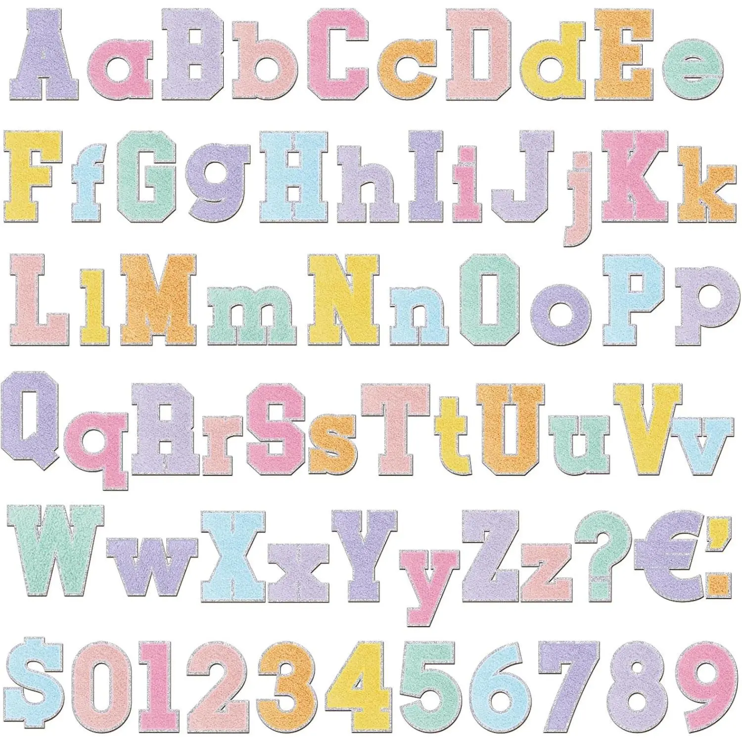 134 Pcs 5 Inch Bulletin Board Letters Alphabet Cut Out,Boho Pastel Alphabet Number Cutouts, Large 5-inch, Laminated Letter Decor for Classroom Bulletin Board, Chalkboard School Wall Displays