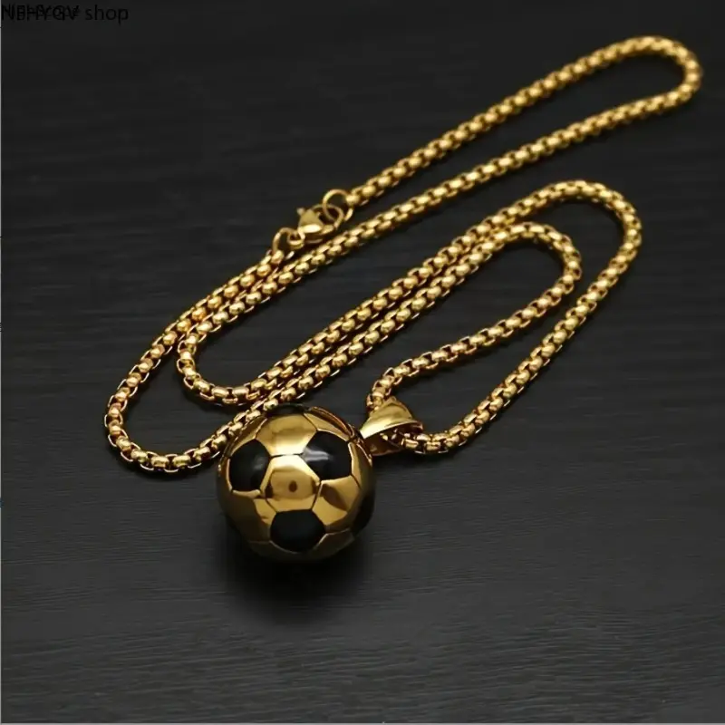 Trendy Soccer Necklace With Mini Football Pendant Charm, Lightweight Summer Vibe Sports Neck Jewelry, Versatile Outdoor Accessory And Thoughtful Ideal Gift For All Soccer And Football Sports Fans Daily Outfit Matching