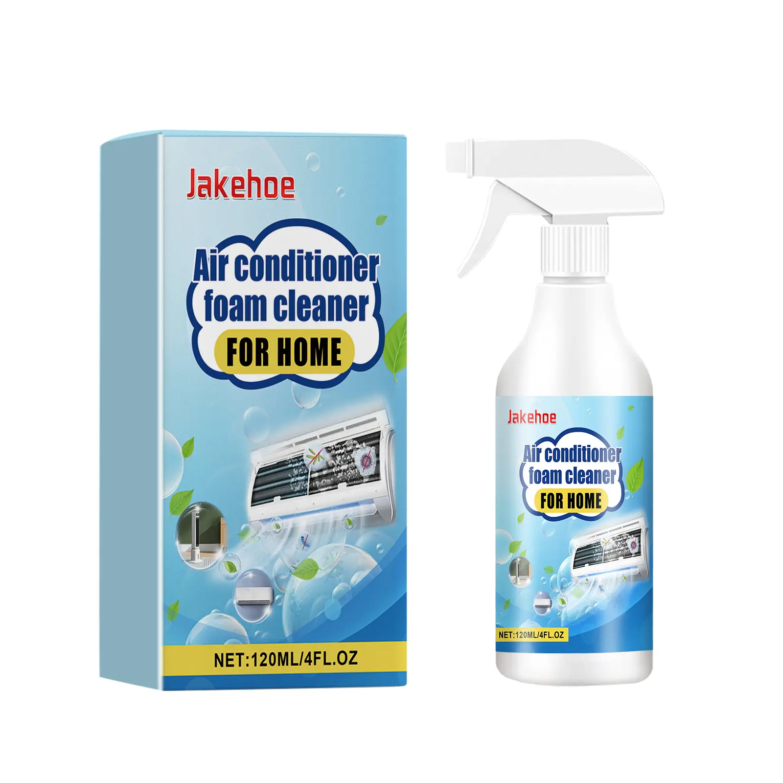 Household Air Conditioner Foam Cleaner - Chemical Blend All-Purpose Cleaner for AC Internal/External Units, Toilet, Glass with Decontamination, Odor Removal, Nano, Pine Properties, Spray Bottle