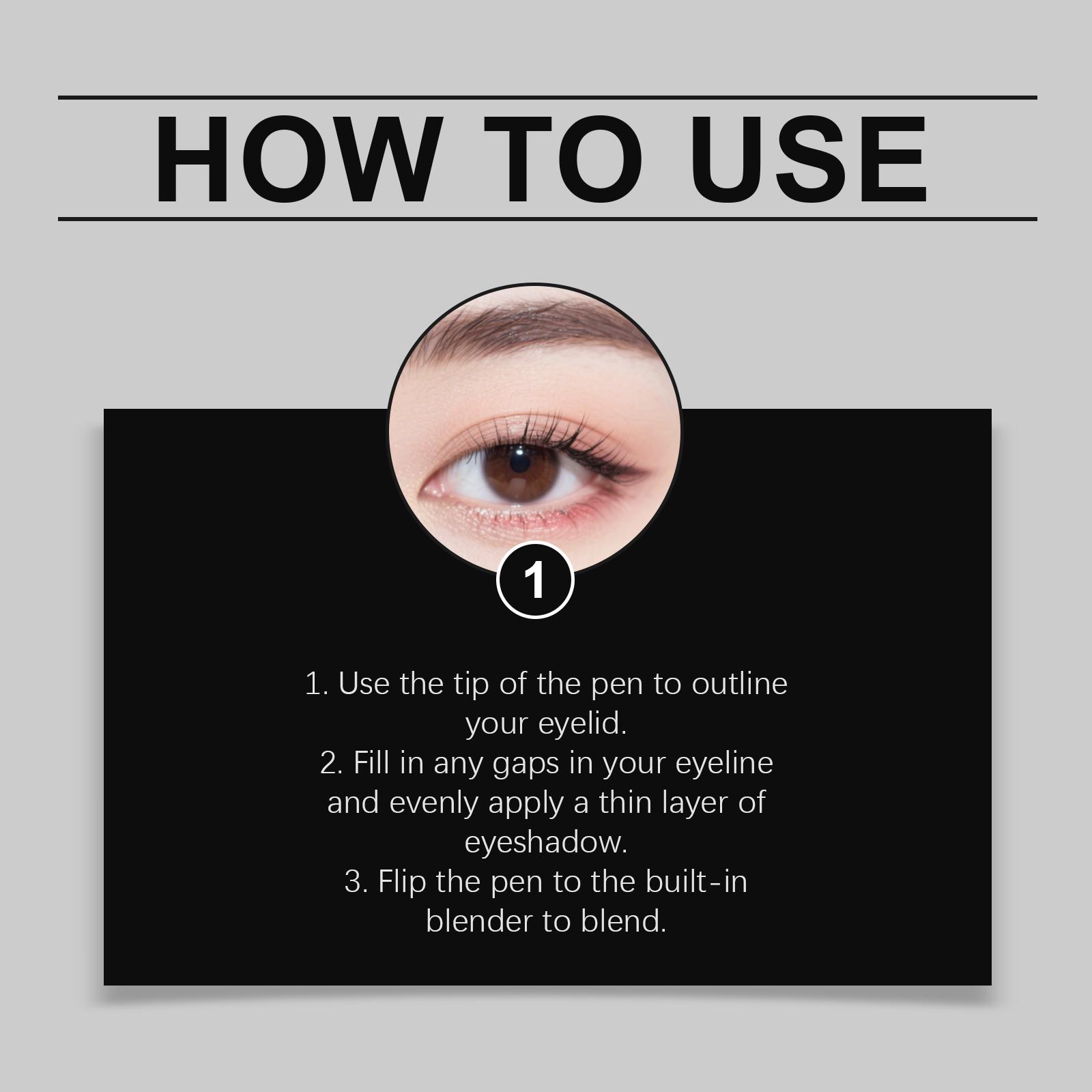 zephoco Black Two-In-One Eyeliner Pen Is Smooth And Silky, Naturally Color-Matching For Various Eye Makeup Occasions, And Easy To Use For Beginners