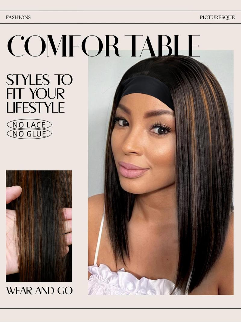 Long Straight Headband Wigs for Women, Glueless Headband Wig, Gorgeous Fluffy Wigs with Headband, Synthetic Heat-Resistant Wigs for Party & Daily Use