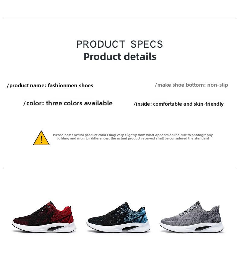 New men's sports shoes with soft soles, comfortable running shoes, breathable fly-knit fabric shoes, popular cross-border export sports and casual shoes