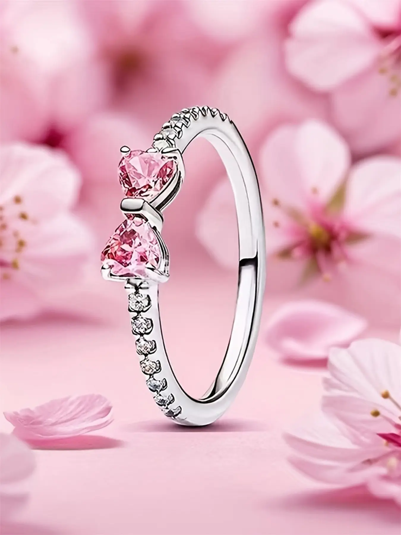 1 PC Pretty Cubic Zirconia Designs Bow Knot Ring For Women For Wedding Engagement Anniversary Party Jewelry Valentine's Day Gift Beautiful Rings