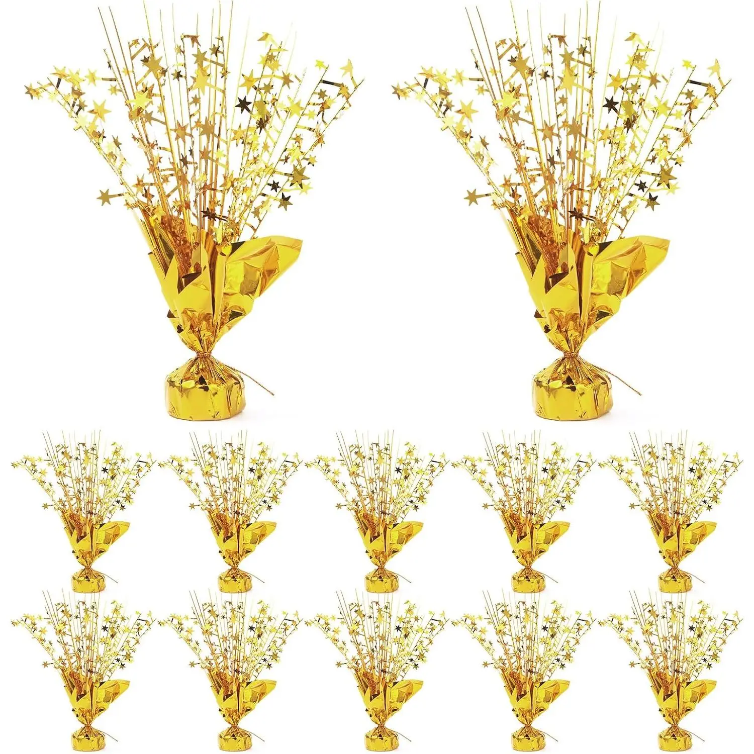 12 Pack  Metallic Foil  Centerpiece  Table Decoration Burst Table Centerpieces for Birthday  Year Wedding Anniversary Graduation Party  ()