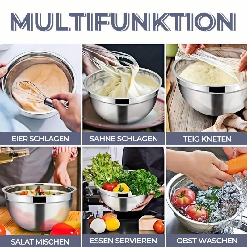 21Piece Mixing Bowls Set with Airtight Lids 7 Stainless Steel Kitchen Bowls 3 Grater Attachments Multifunctional Nesting Bowls for Baking Serving Food Prep Storage Space Saving Home Kitchen Gadgets
