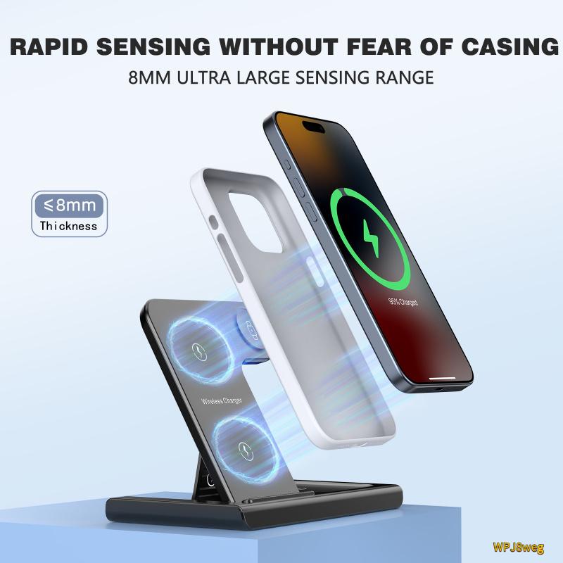 Multi-Function Foldable 3-in-1 Wireless Charger for iPhone, AirPods, and Apple Watch