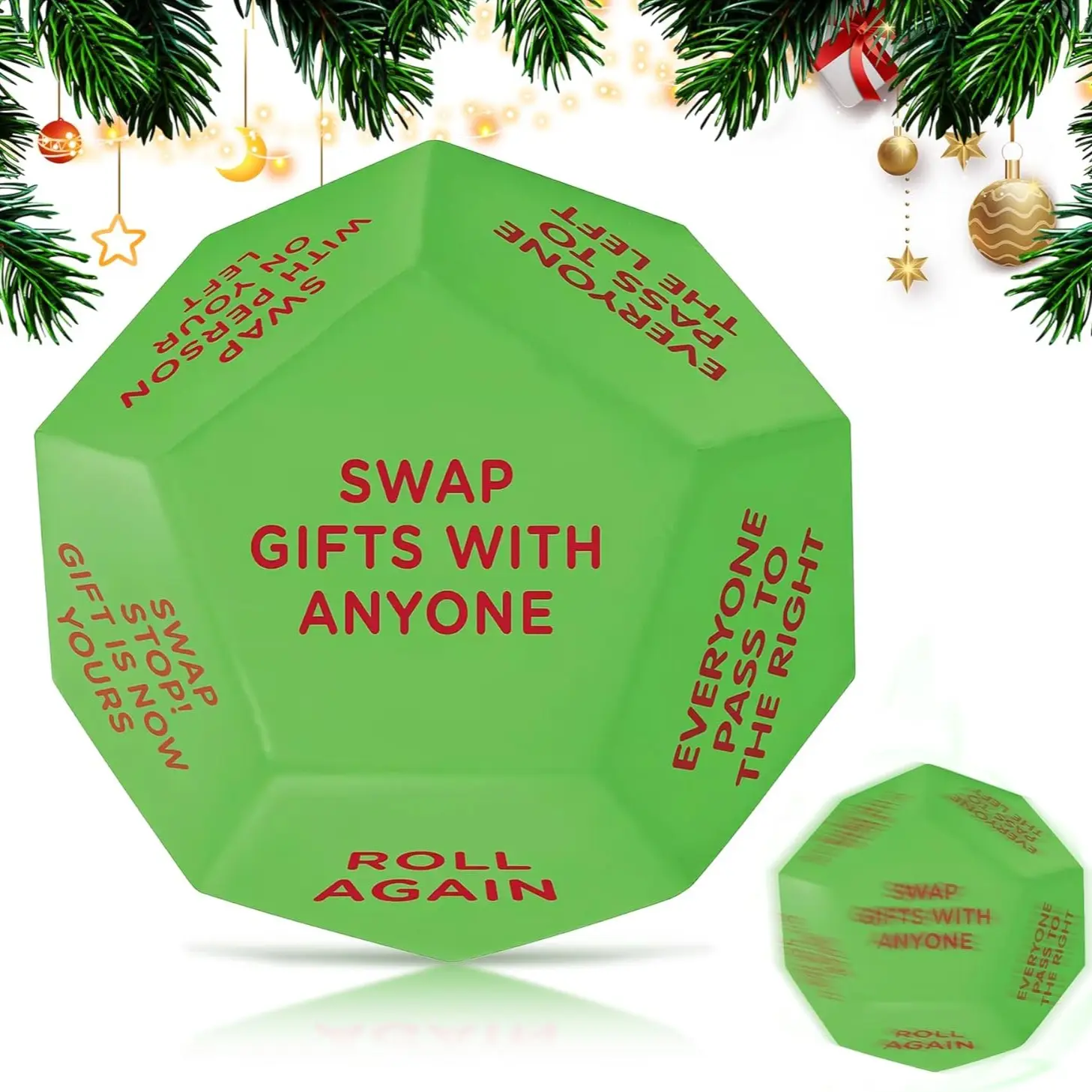 2026 New Santa Claus Exchange Gift Dice, 3x3 Inch Family Game, Christmas Party Gift for Men and Women, Large Dice for Holiday Fun