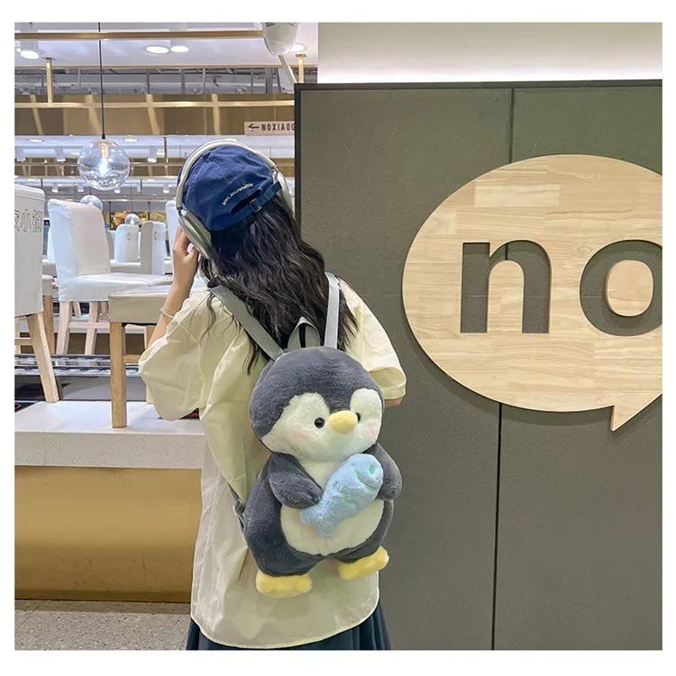 Cute Plush Penguin Backpacks Women Cartoon Fun Shoulder Bag New Trendy Personalized Girl Fashion Rucksack Kawaii Animal Knapsack
