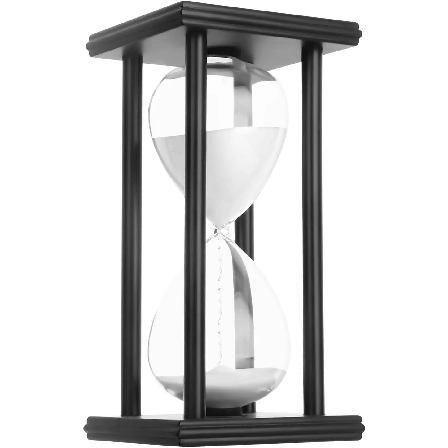 Wooden Hourglass Sand Timer - Durable Thick Wood Stopwatch for Exercise, Cooking, Classroom Use, Home/Desktop/Restaurant Decor, 3.1x3.1x5.6 In, High-End Appearance, Develops Strong Time Sense, Classic Gift (Sports & Outdoor Accessory), Decorative