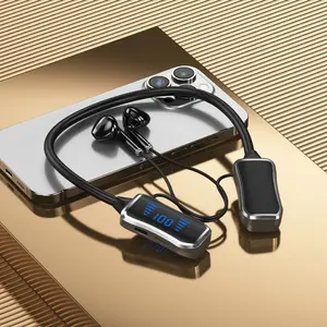 Wireless Neckband Headphones with Digital Charge Display, Long Battery Life, Bluetooth-compatible 5.3, Noise-Canceling, for Sports and Music