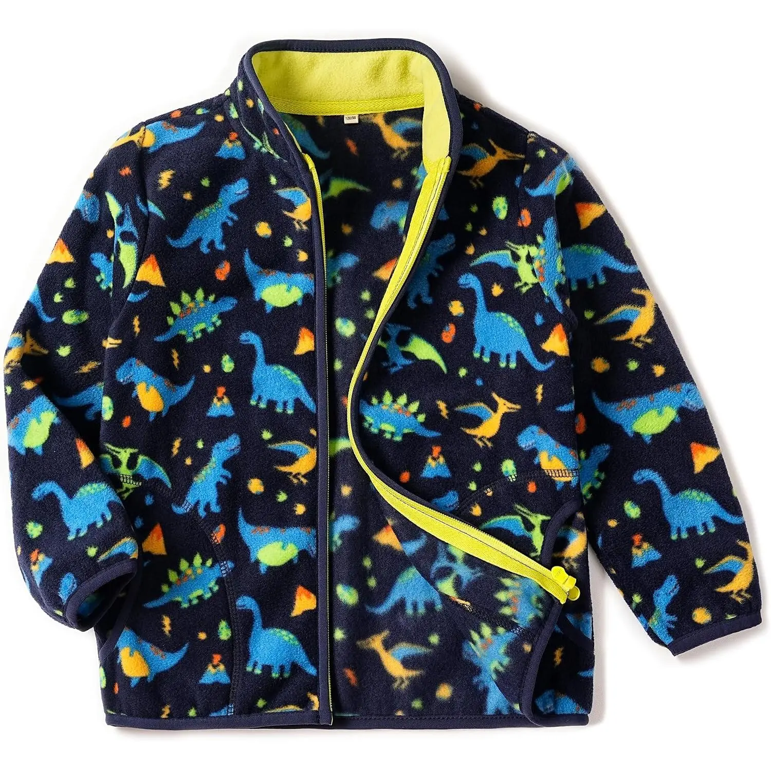 Toddler Boys Girls Fleece Jacket, Lightweight Zip-Up Jacket for Ages 2-12, Soft Fleece Coat with Pockets
