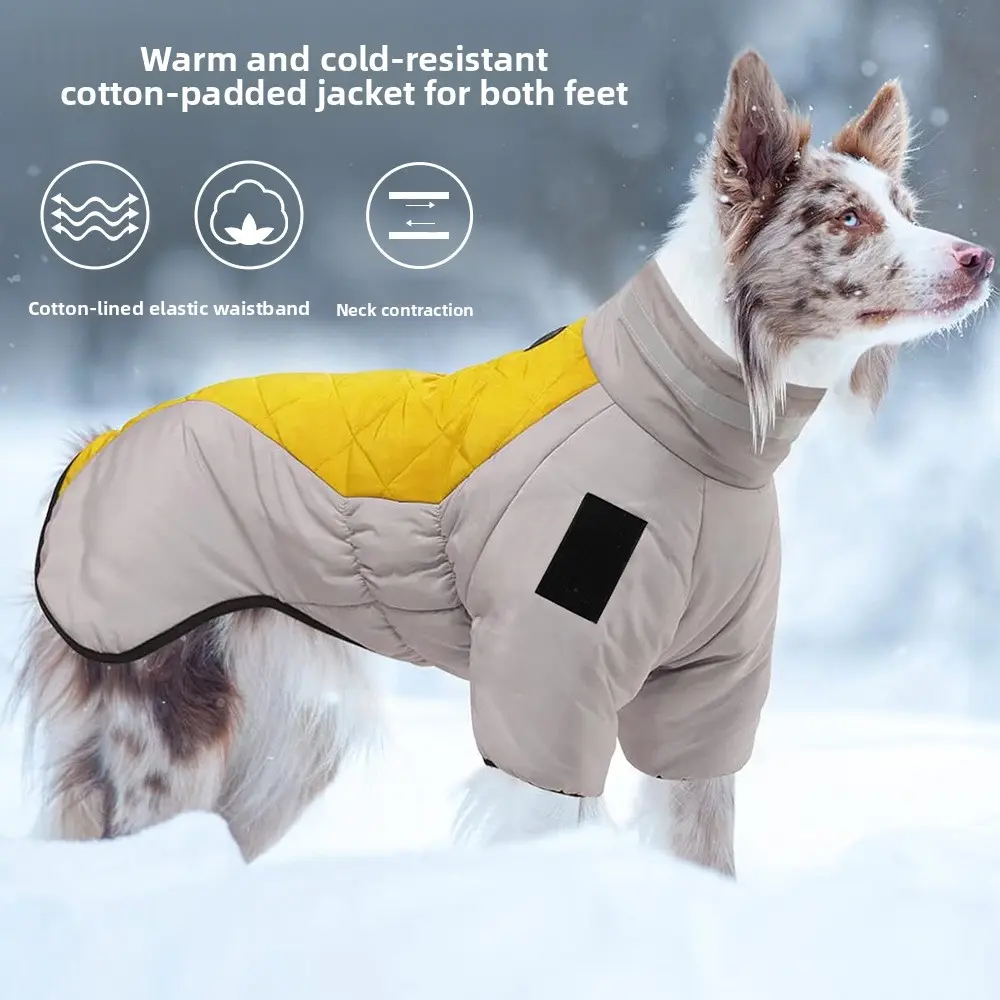 Reflective and warm dog clothes, including cotton-padded jackets and windbreakers, suitable for medium to large breeds, and designed for cross-border sales
