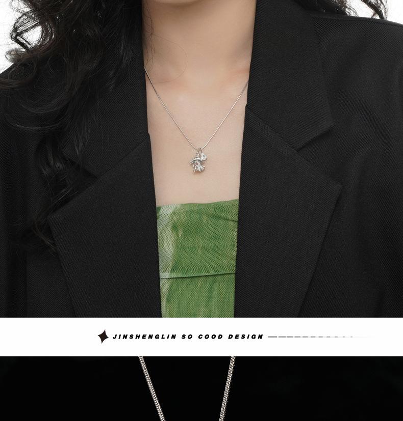 Ghost series necklace female niche super sa sweet cool sterling silver zircon pendant collar trend personality