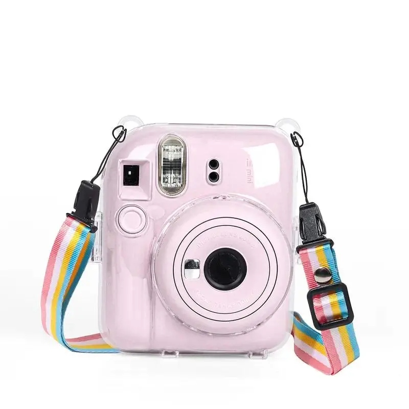 For Fujifilm Instax Mini 12 Transparent Camera Cover Protective Carrying Bag Cover With Storage Bag With Shoulder Strap
