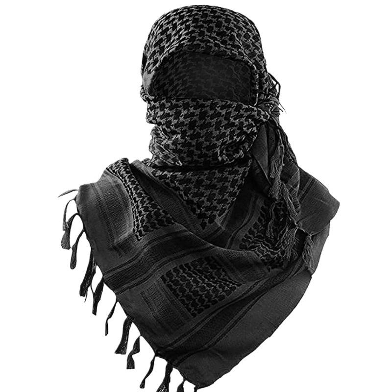 Tactical Military ShemaghScarf for Men and Women, 100% Cotton Keffiyeh Desert Wrap with Fringed Edges, Breathable Outdoor Headwear for Hiking, Camping, Airsoft, and Sun Protection in All Seasons fall hat western wear design style beret green cowboy Turban