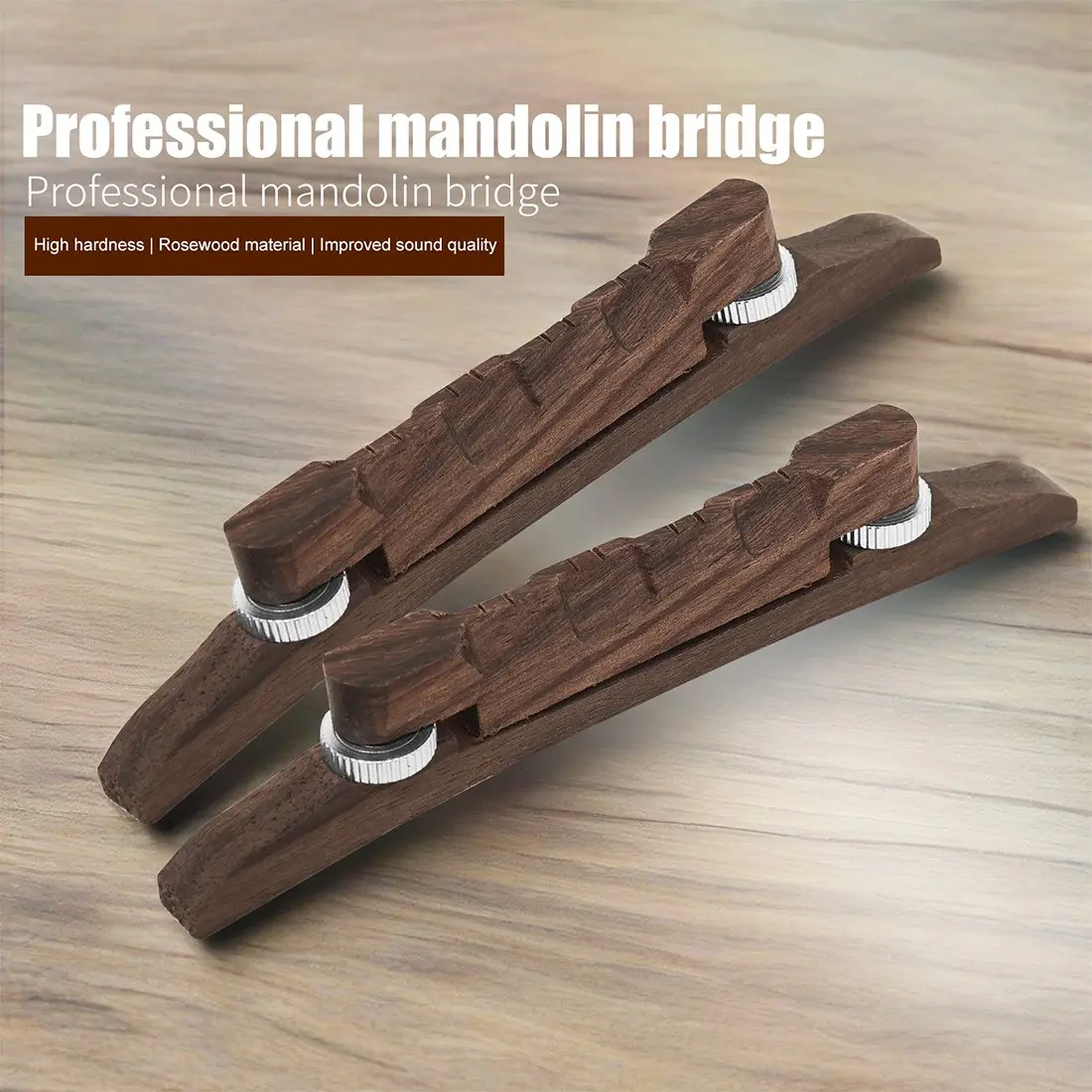 Mandolin Bridge Rosewood F-63, 4 String Mandolin Bridge, Durable Rosewood Material, Ideal for Musical Instruments, High-Quality Design