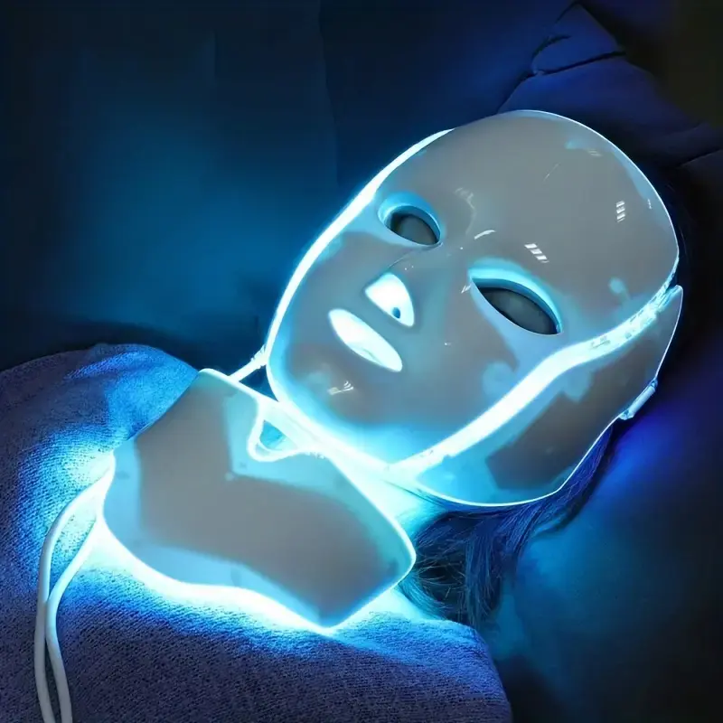 Sohochic LED Cosmetic Face-Neck Beauty Mask, Portable Face Care Tool - LED Facial Light Facial Beauty Machine for Daily Home Skin Care, Ideal Gift