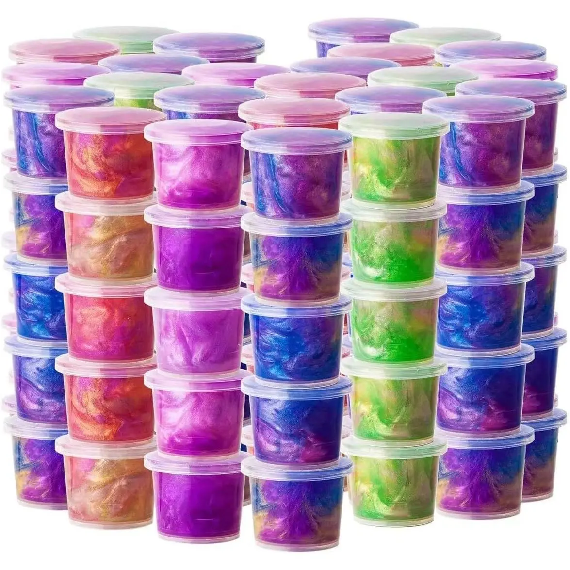 48 Packs Unicorn Galaxy Slime, Colorful Sludgy Gooey Fidget Slime Kit for Sensory Tactile Stimulation, Prize, Party Favors, Easter Basket Stuffers