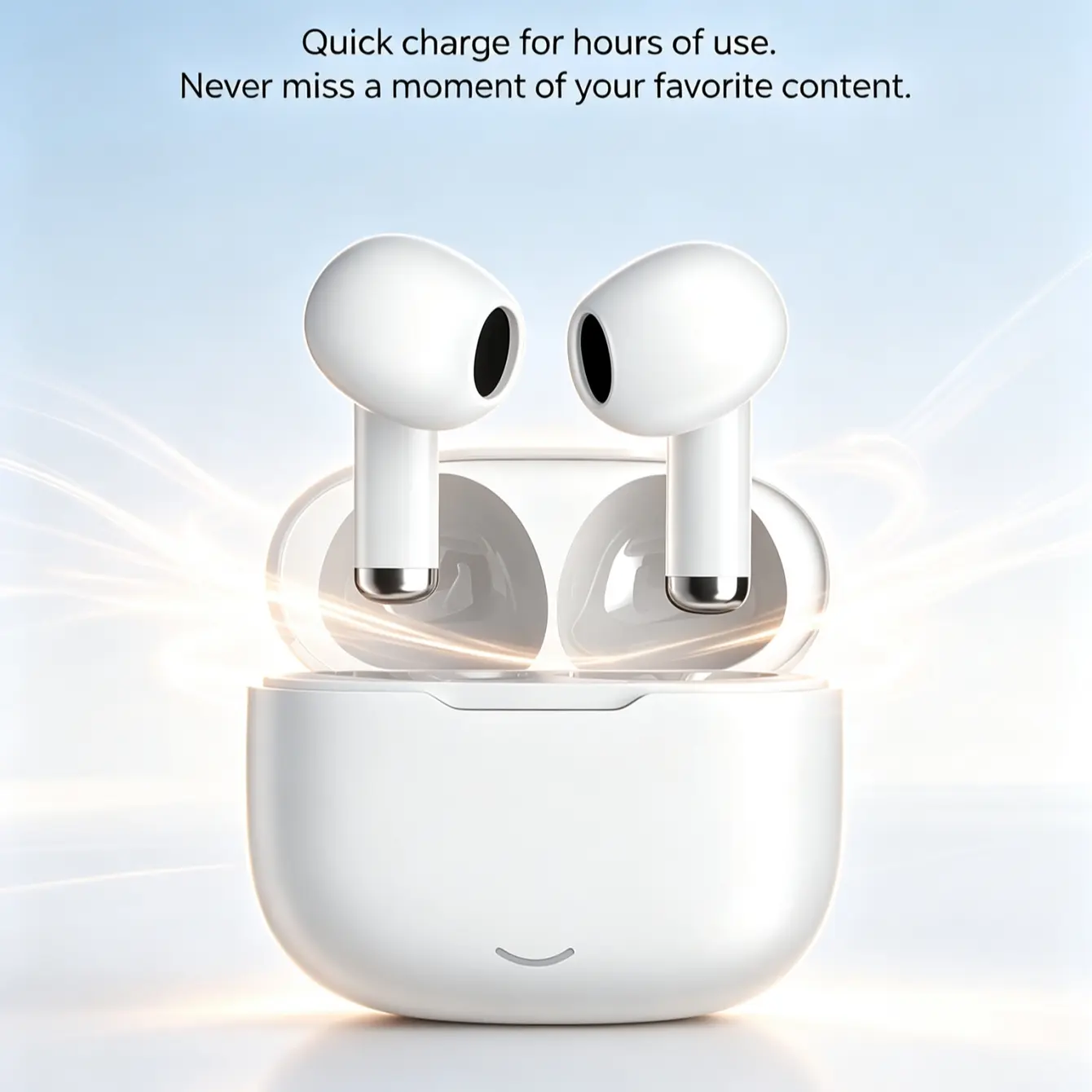 True Wireless Earbuds, Compatible with Apple & Android, Bluetooth-compatible Headphones, Sweat Resistant, 24 Hours Battery Life