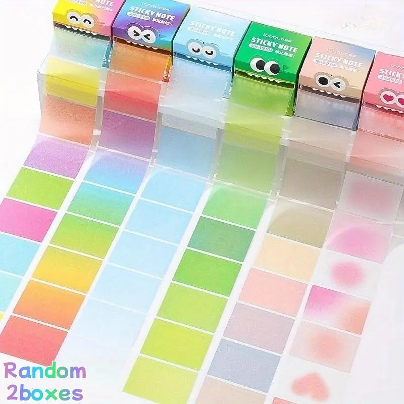 310 Sheets Pearlescent Gradient Clear Pull-Out Sticky Notes, Self-Adhesive Memo Pads, Tearable Pages, Ideal for School, Office, Organizational & Desk Organization, Compatible with Color-Coded Refills, High Viscosity Tabs for Students to Mark Error Questio