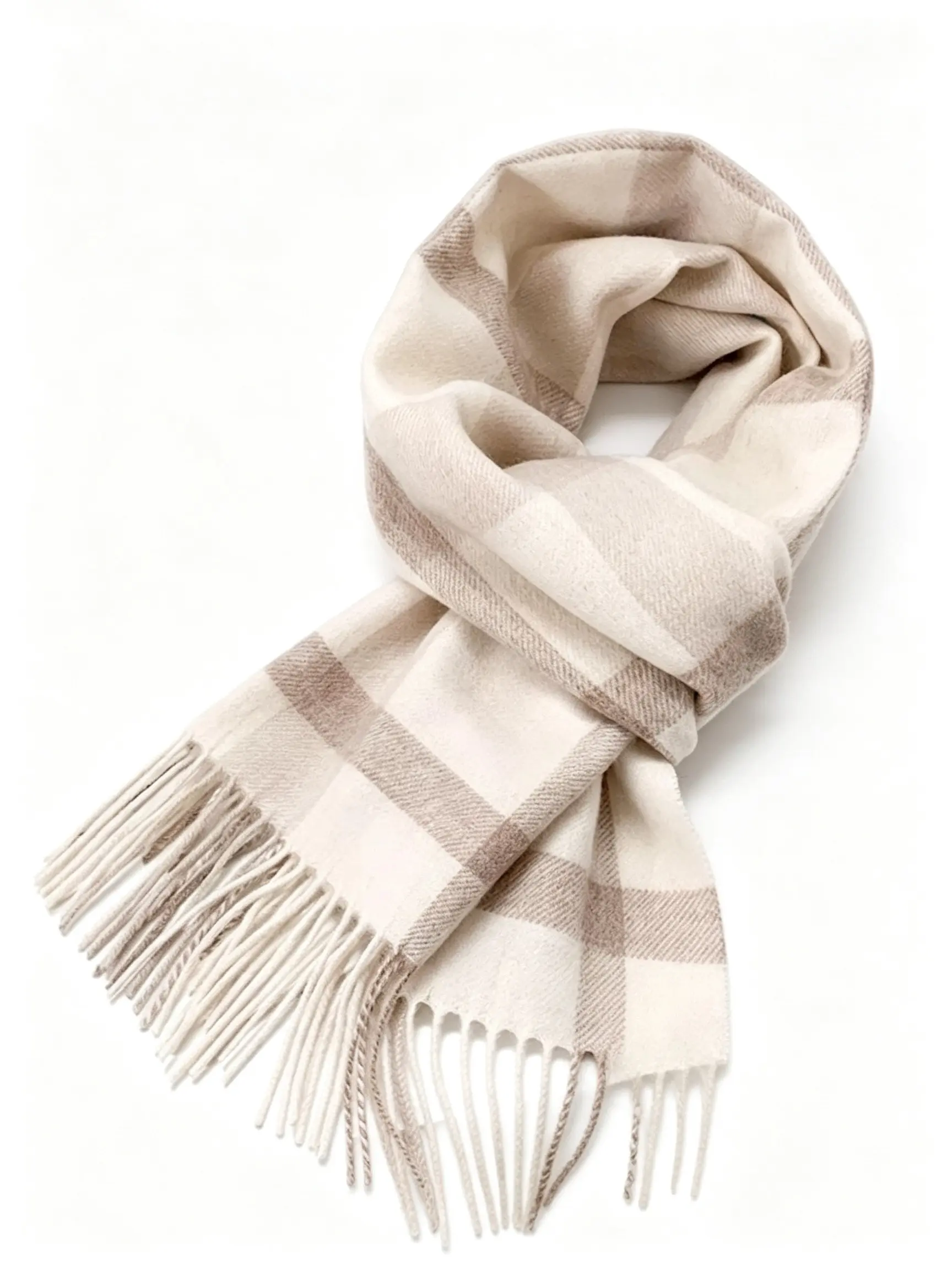 Korean Plaid Fringe Scarf, Soft Autumn Winter Outdoor Warmth, Versatile Fitted Wrap, Casual Style Unlined Accessory