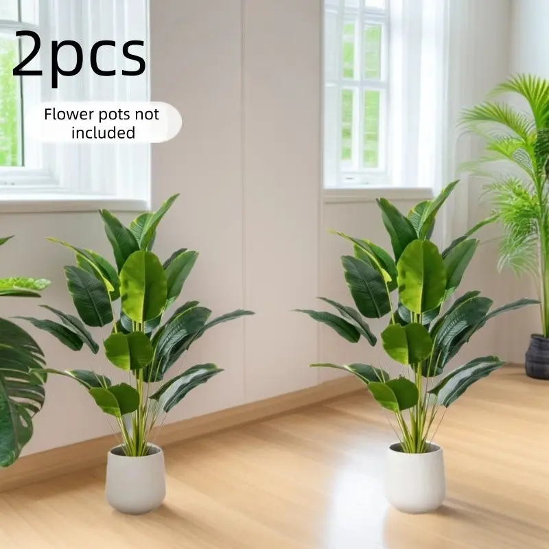 2 Pieces Artificial Traveler Banana Paradise Bird Plant, Home Decor, Wedding Photography Props, Bananas Leaf Decoration, Artificial Plant Set, Faux Plant, Fake Plant Decoration