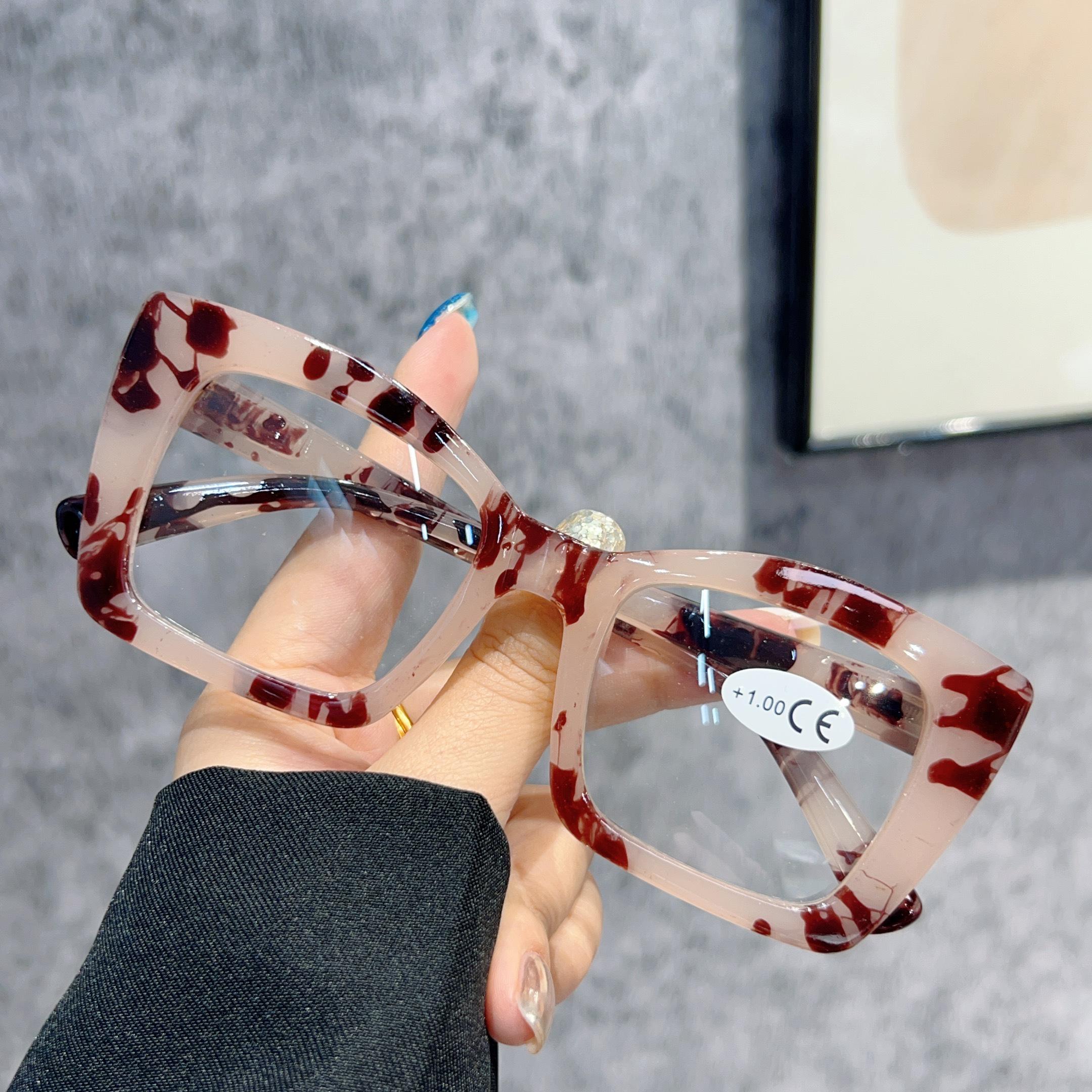 2026 New 4 Pairs Multi-Color Cat Eye Reading Glasses for Women & Men, Fashion Large Frame Trendy Eyeglasses with Sturdy Spring Hinges, Perfect for Halloween & Christmas Gifts