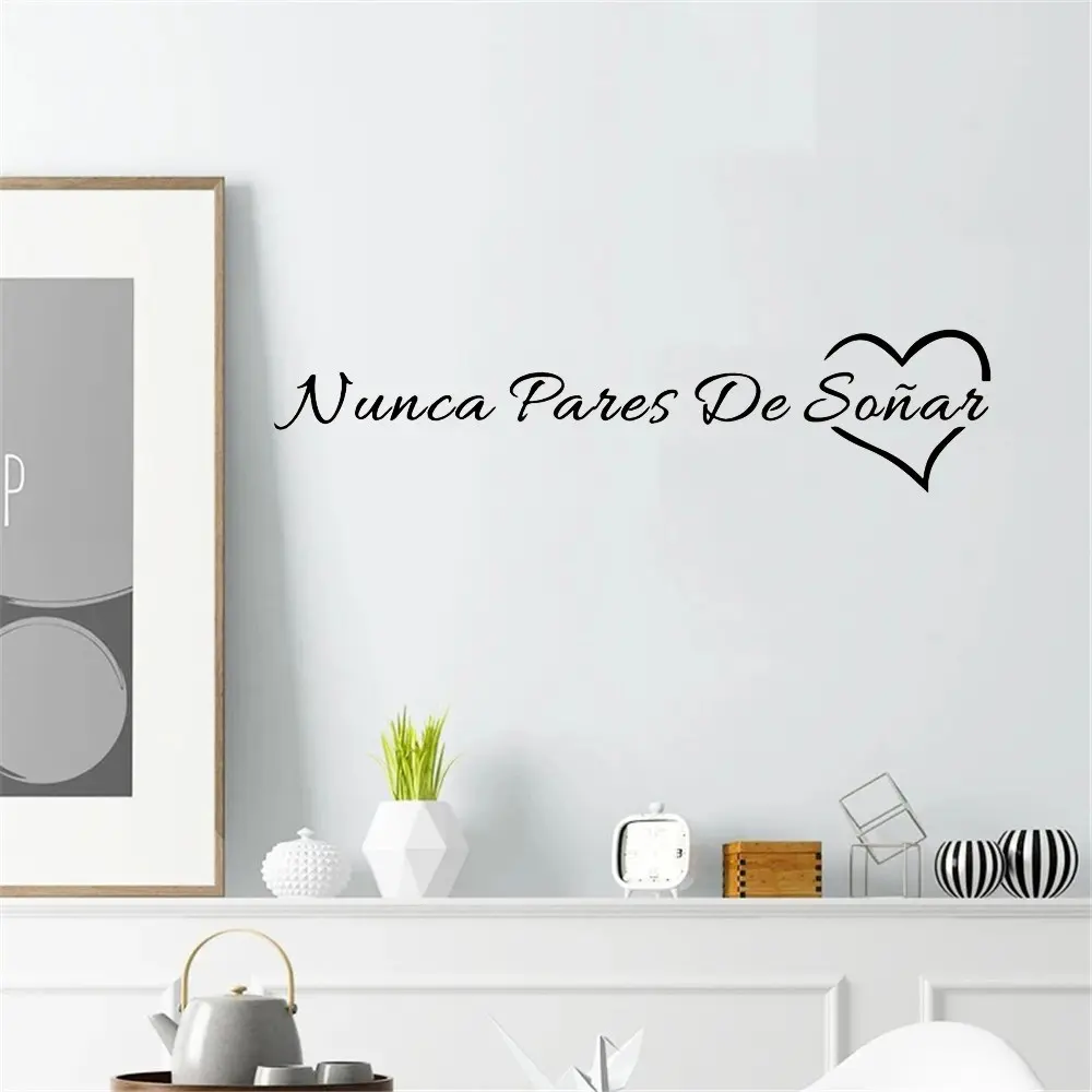 Creative Spanish Word Wall Stickers, Removable DIY Wallpaper, Kids Room Bedroom Decals, Creative Wall Art for Rooms, Waterproof Decal