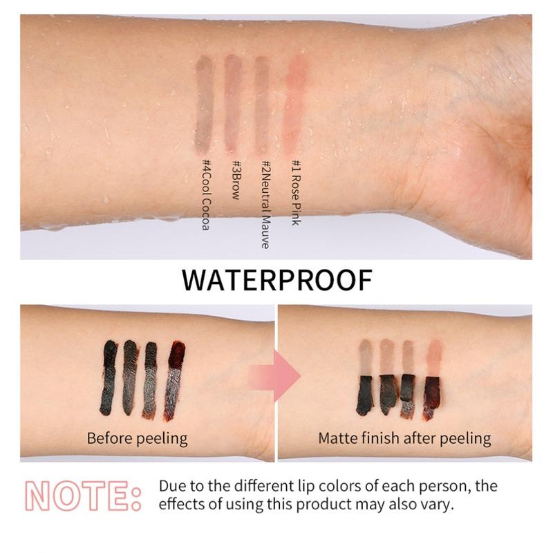 Peel-Off Lip Liner Pen, Non-Sticky Long-Lasting Matte Finish Lip Liner with Anti-Cup Staining
