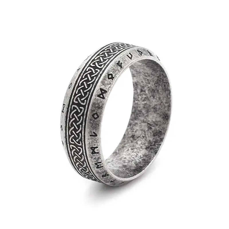 Vintage Pattern Titanium Steel Rings for Men – Nordic Popular High-End Band, Unique Heirloom Signet Finger Jewelry