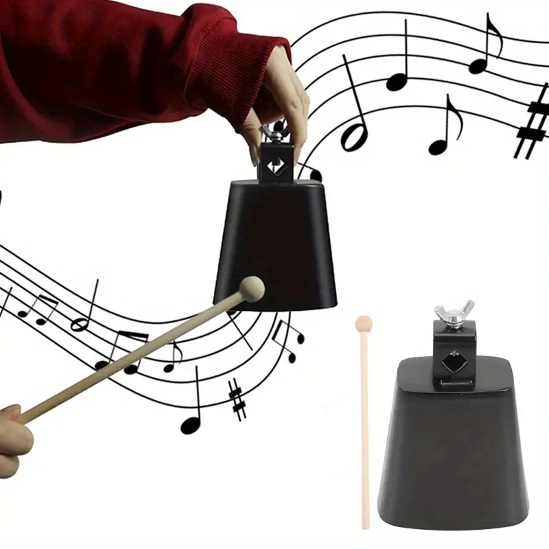 Portable Cowbell Percussion Set - Clear Sound Instrument for Holiday Parties, Birthday Celebrations & Christmas Events