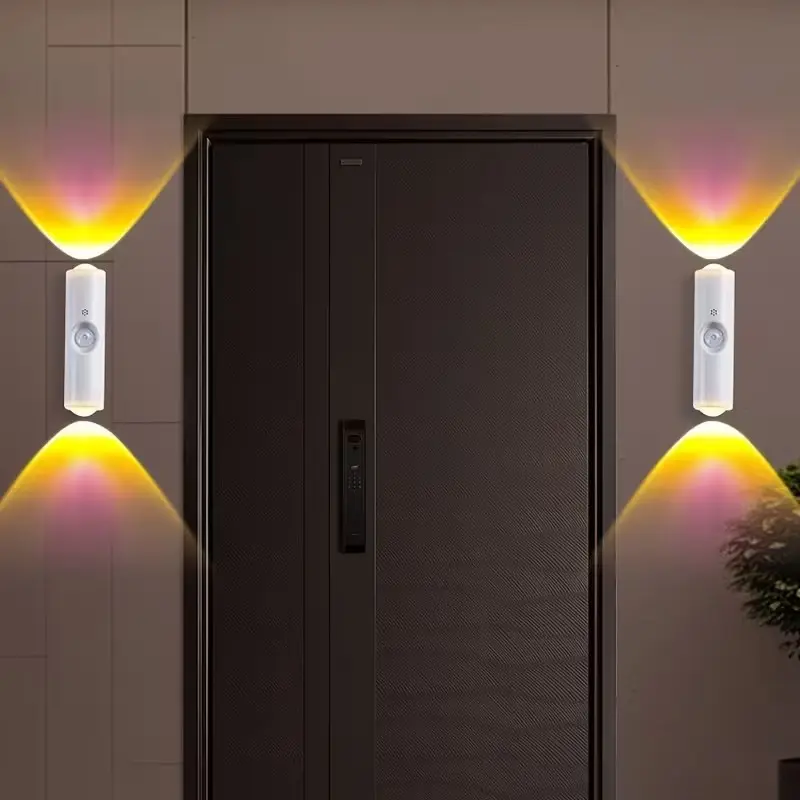 LED Wireless Wall Sconce with 7 Colors Changing, Motion Sensor Night Light, Magnetic Wall Light, RGB Color Changing Cabinet LED Lights, Rechargeable Kitchen Closet Lights, Motion Sensor Lamp, Rechargeable Wall Sconces
