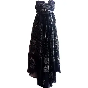 Om  Hand Block Printed Scarf Prayer Shawl