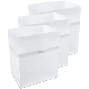 13 Gallon Disposable Pop-Up Trash Cans (3-Pack) with Fitted Bags – Foldable Garbage & Recycling Bins for Parties, Events & Kitchen (White, 17" H x 13.5" W x 10" D)