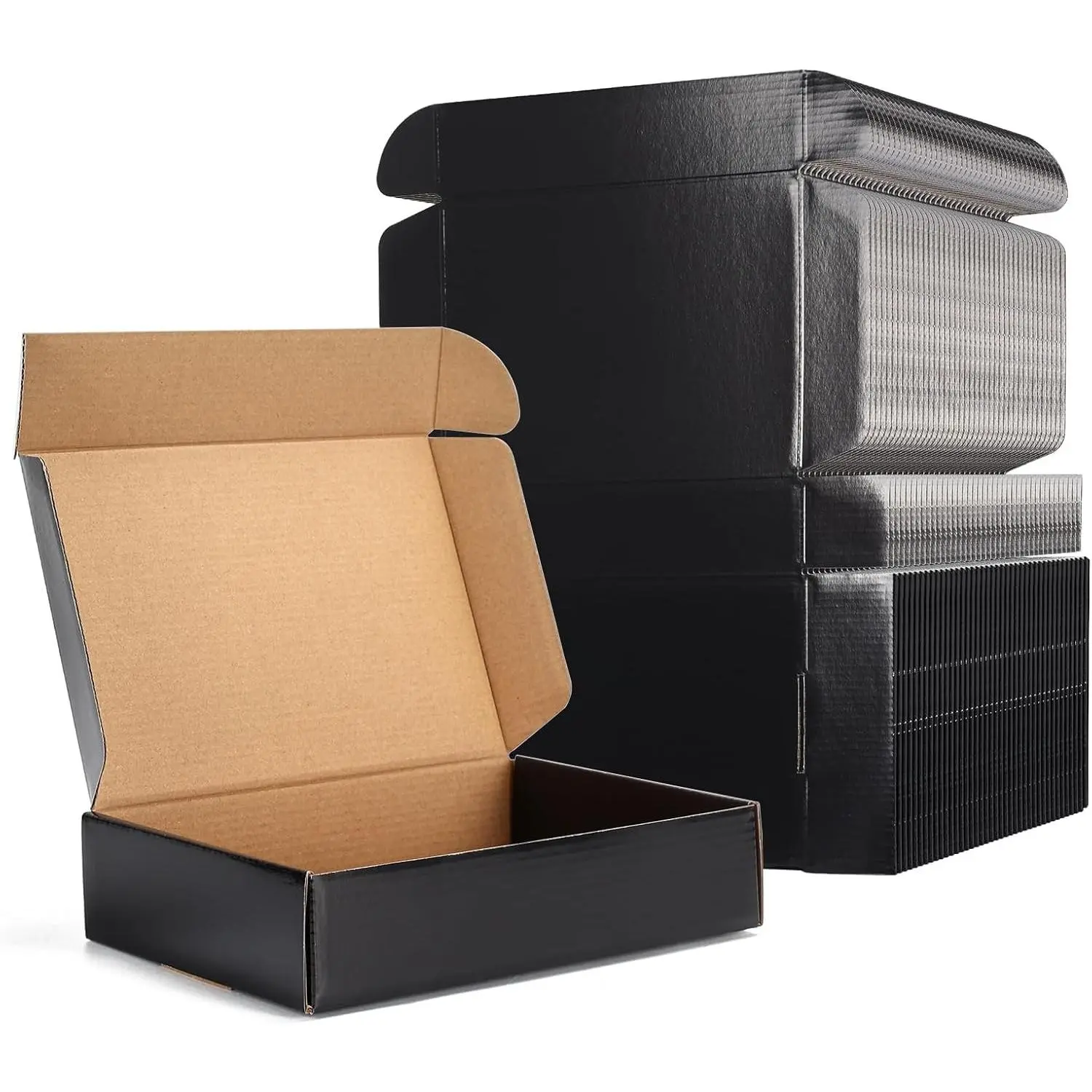 40 Pack 9x6x2 Shipping Boxes, Black Corrugated Cardboard Boxes for Packaging Small Business, Moving, Shipping, Mailing, and Storing
