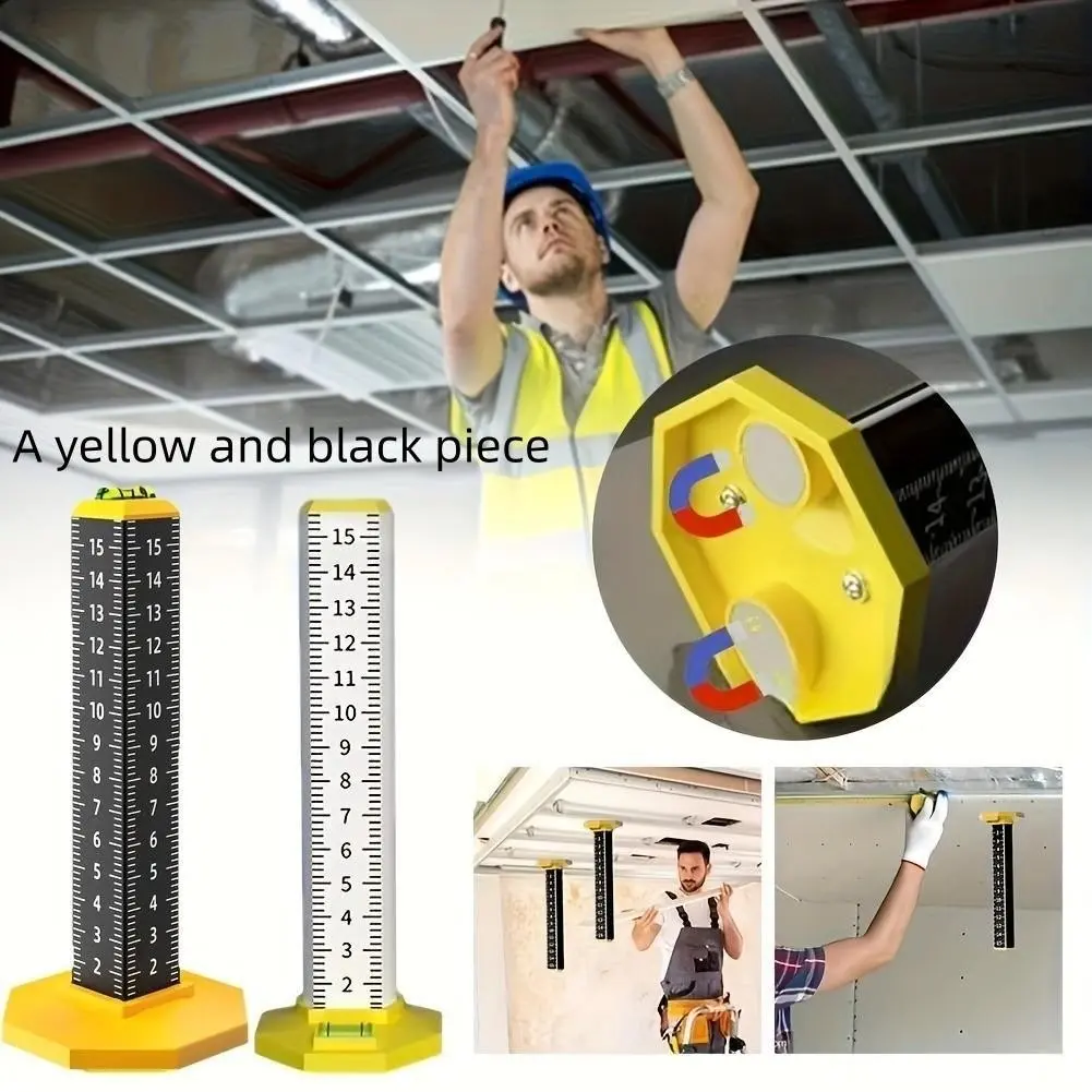 Ceiling and Floor Tile Leveler with Magnetic Base, Precision Tool for Installation, Easy-To-Use Leveling Device, Durable Design