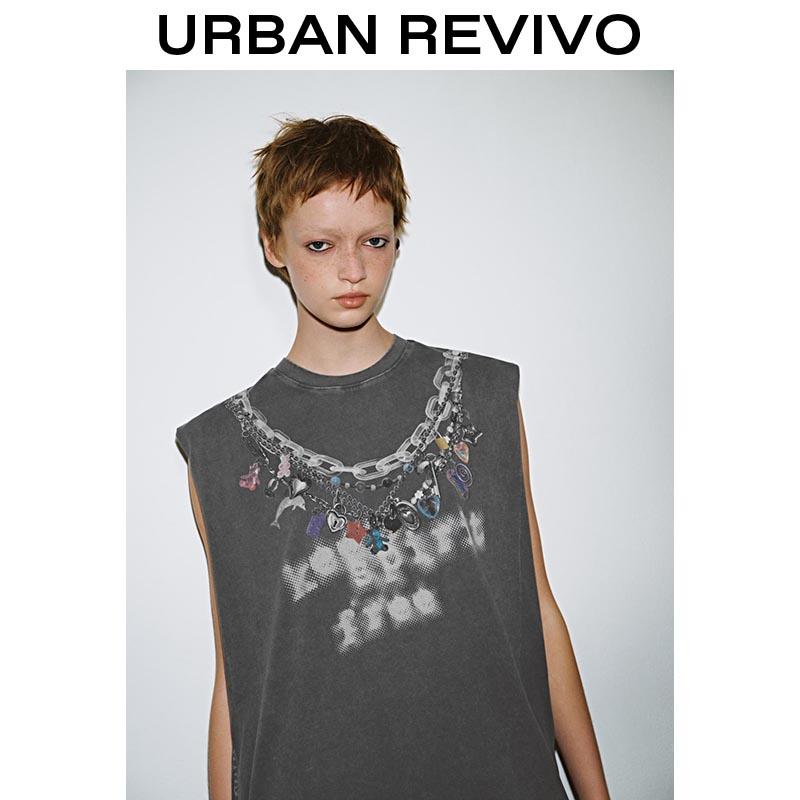 URBAN REVIVO Sleeveless Oversized t-shirt dress with Pockets, Grey cotton dress stretchy UYV750056 Casual Loose Outfit 2026 Women Clothing, Festival outfit  SpringStatements